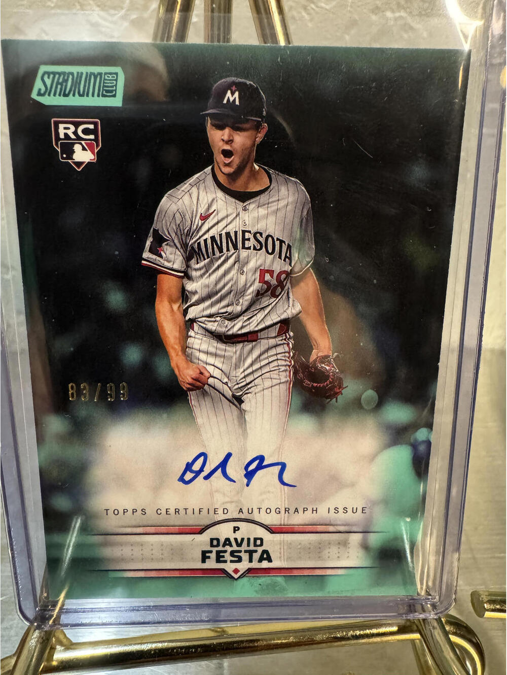 2024 Topps David Festa  Rookie Autograph Baseball Card #83/99 green